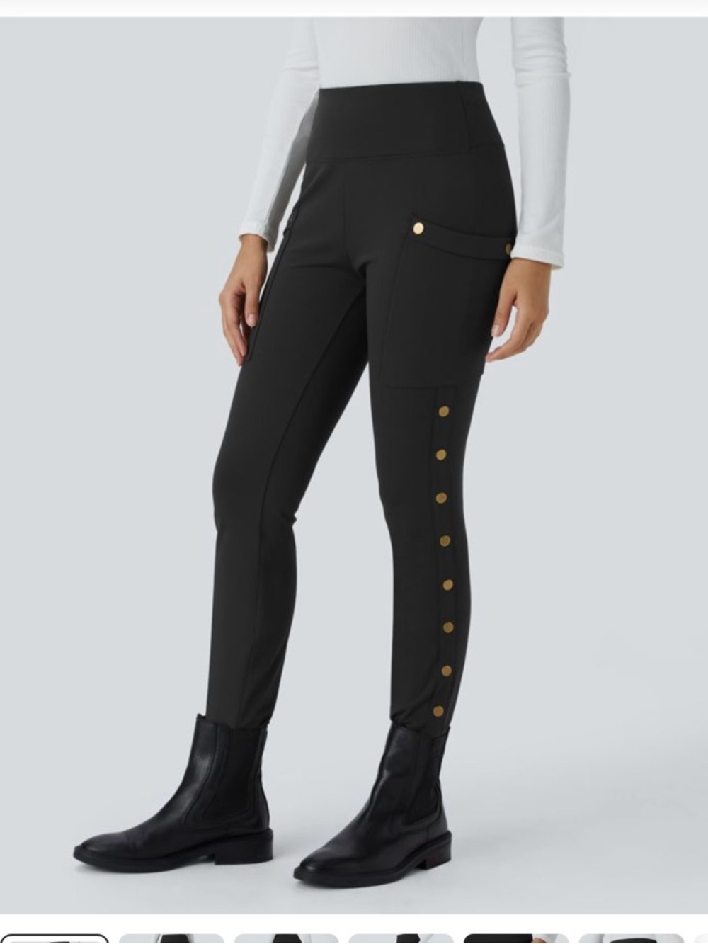HALARA Black High-Rise Leggings with studs